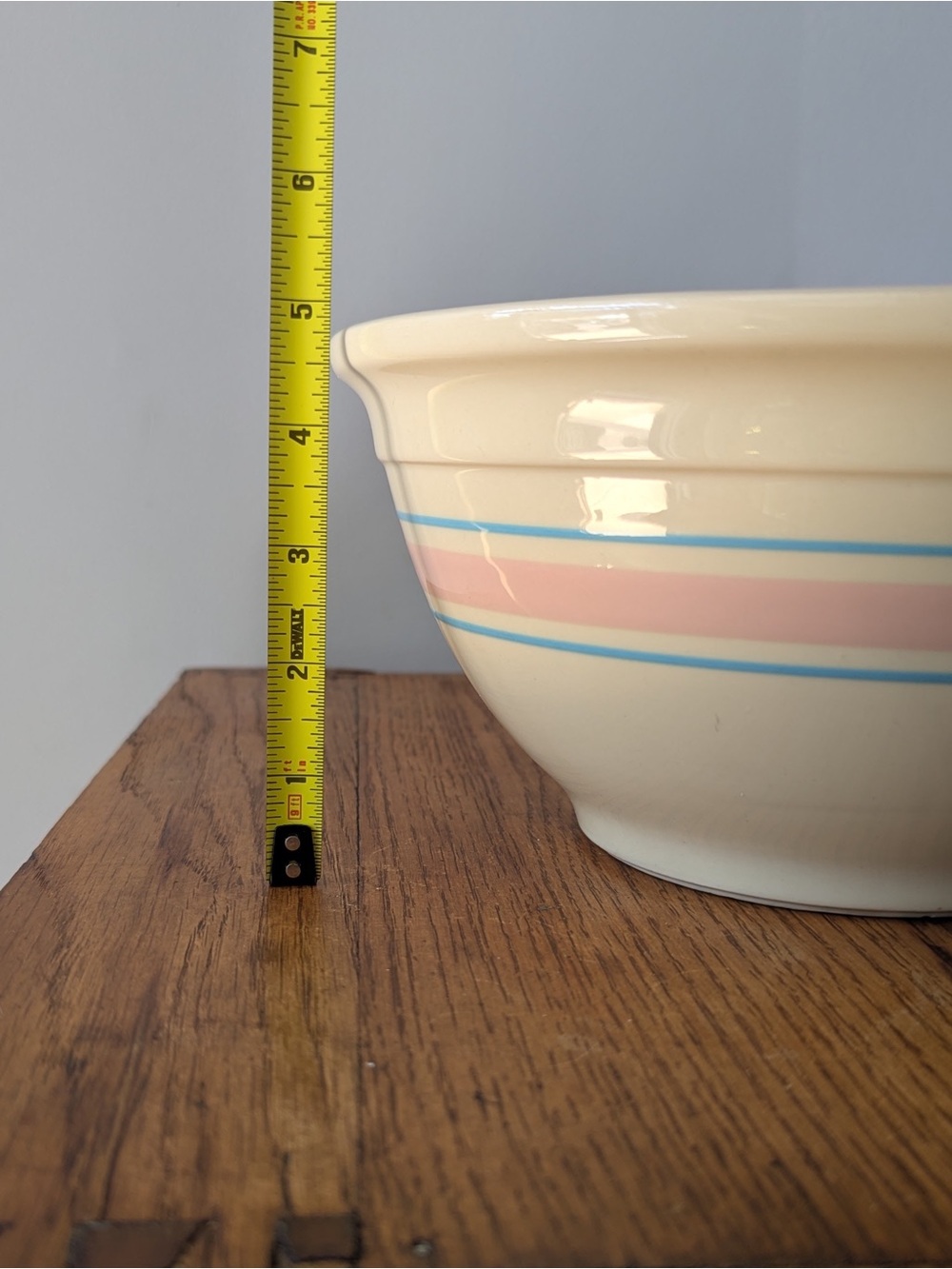 #10 Nesting Mixing Bowl - Vintage McCoy Pottery Oven Ware - Blue Pink Stripes - Picture 13 of 16